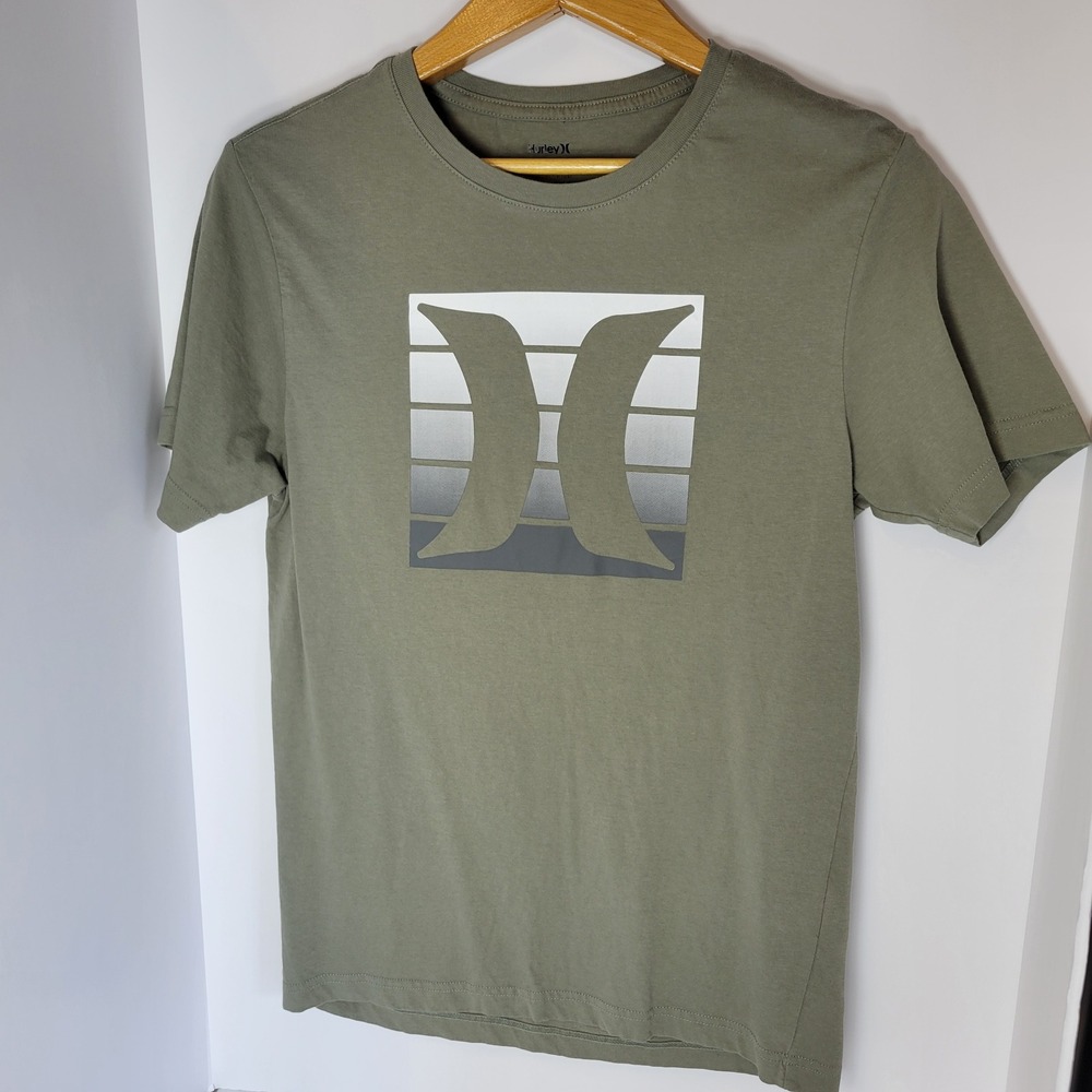 Hurley Mens Graphic T-Shirt Olive Green Logo HSP21VMT-02011 Small